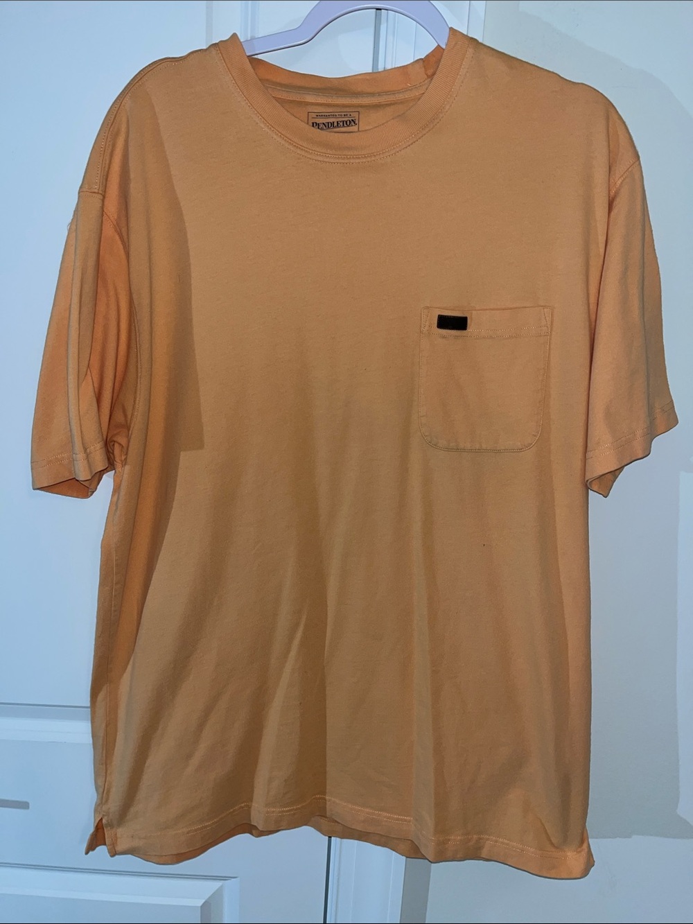 Pendleton Peach Orange Vintage style Cotton Pocket T-shirt